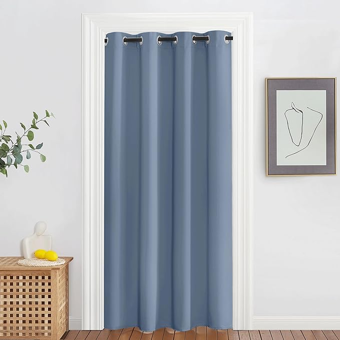 NICETOWN Stone Blue Blackout Bedroom Curtain 78 inch Length by NICETOWN