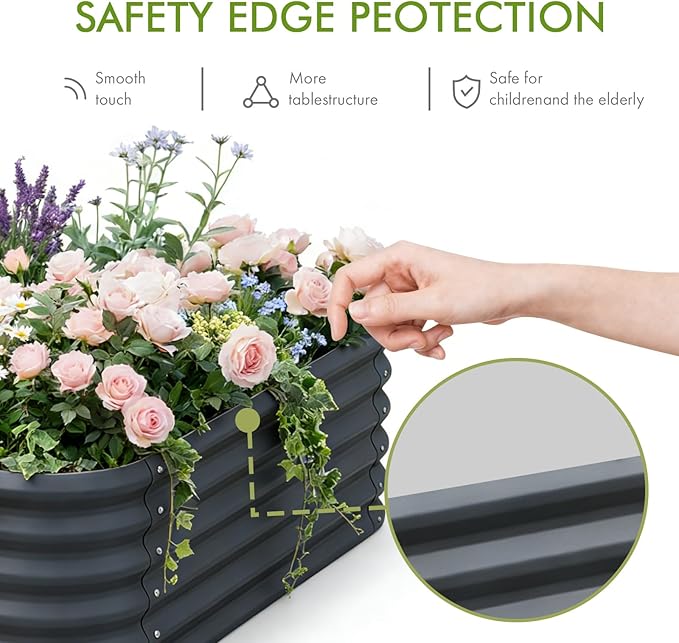 2-Pack 4x1.5ft Galvanized Raised Garden Bed, Outdoor Planter Bed, Metal Planter - Image 5