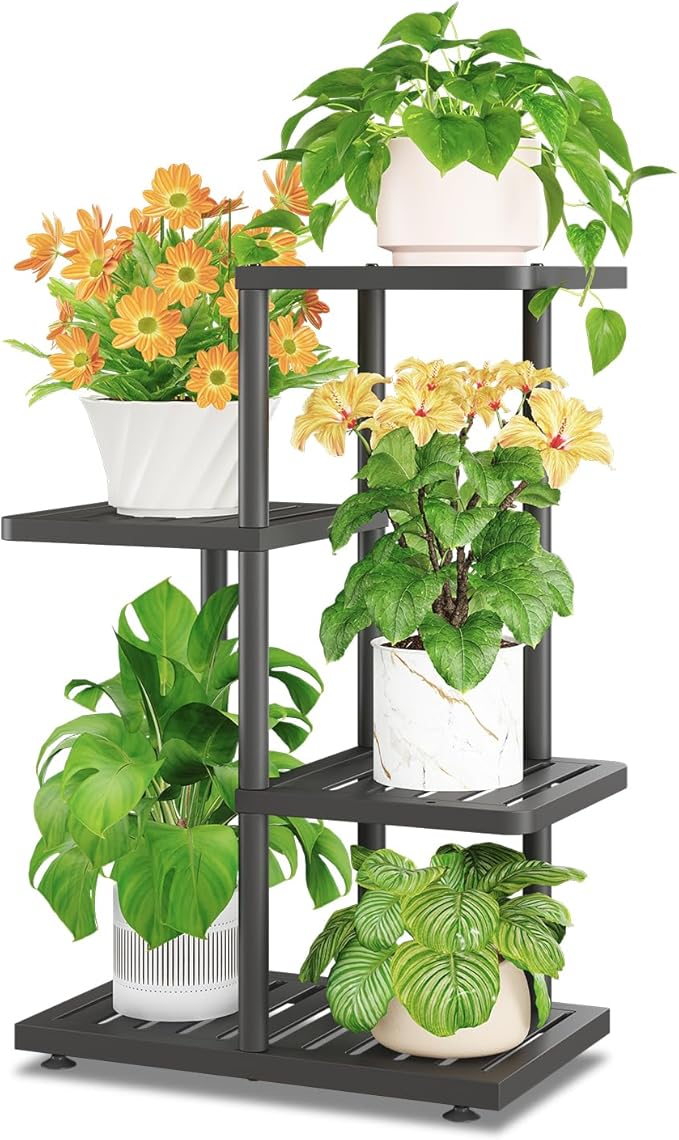 iDavosic.ly Plant Stand Indoor Outdoor, 3-Tier Tall Metal Flower Shelf by iDavosicly