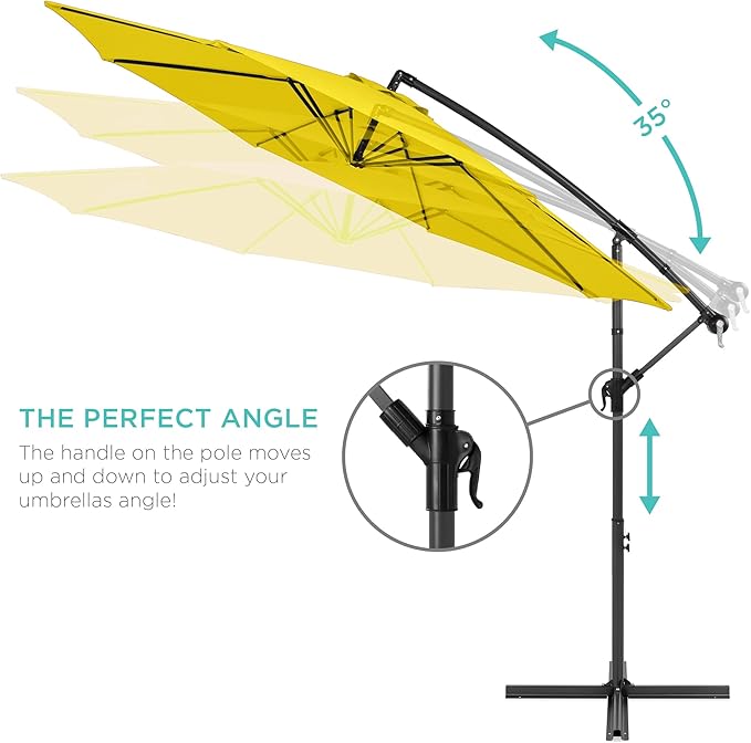 Best Choice Products 10ft Offset Cantilever Hanging Market Patio Umbrella - Image 4
