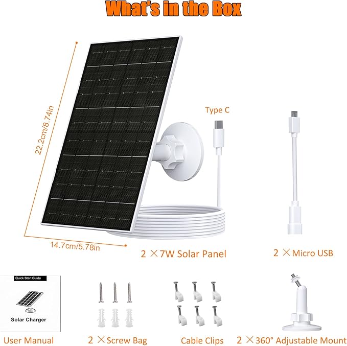 7W Solar Panel for Arlo Essential 2K, Essential XL & Spotlight Cameras - Image 2