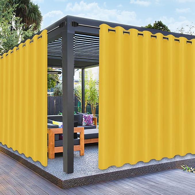 PureFit Outdoor Curtains for Patio Waterproof Weatherproof, UV Resistant by PureFit
