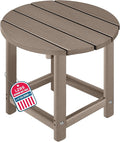LZRS Round Adirondack Patio Side Table End Table, Outdoor Side Tables by LZRSPET