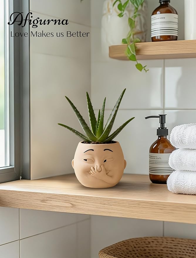 Funny Bathroom Planter Decor: Quirky Holding Nose Plant Pot Indoor - Image 3