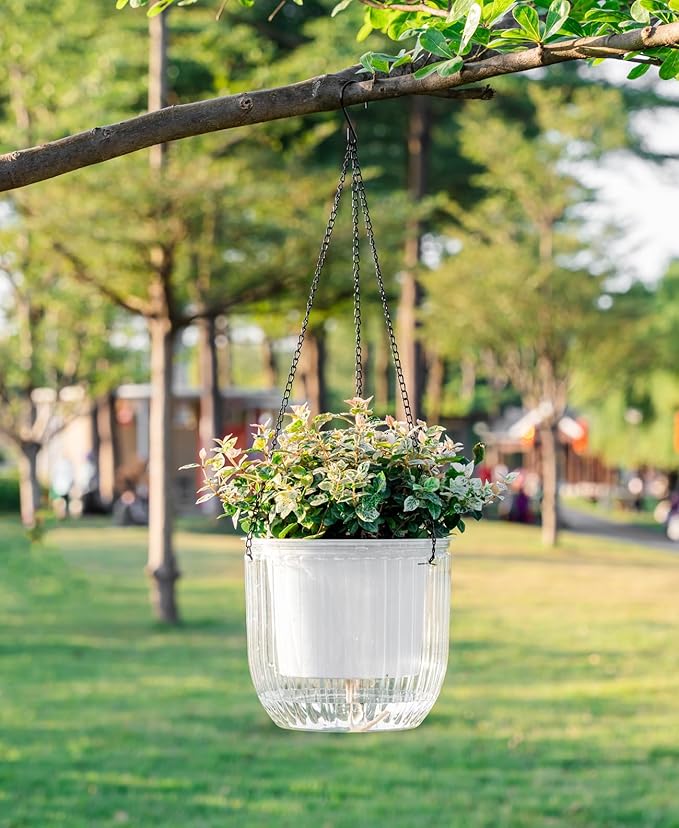 Melphoe 1 Pack Self Watering Hanging Planters Indoor Flower Pots, 8.3 Inch - Image 8