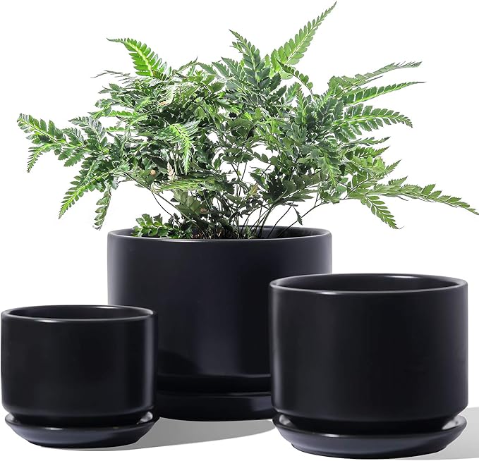 LE TAUCI Ceramic Plant Pots, 4.3+5.3+6.8 inch, Planters by LETAUCI