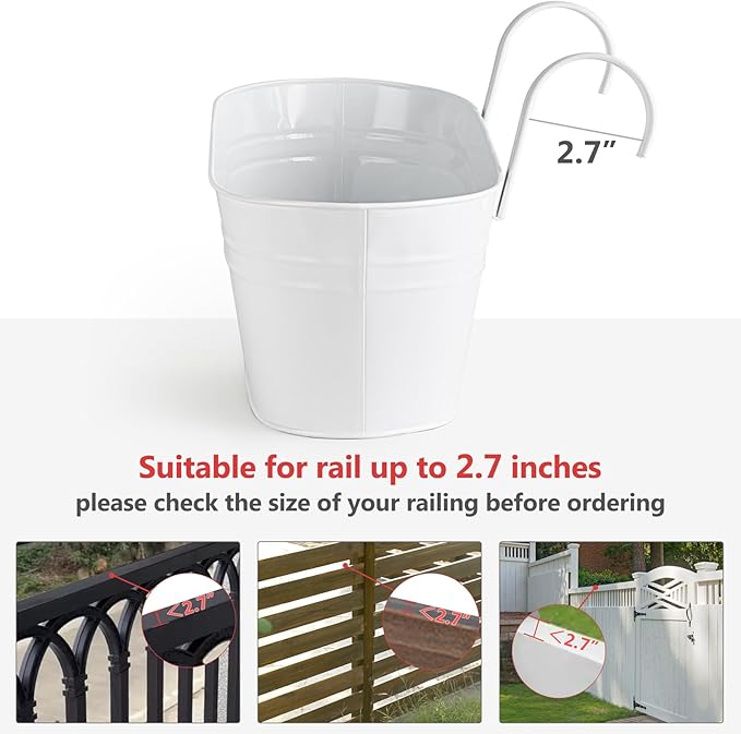 Dahey 3 Pcs Metal Iron Hanging Flower Pots - Image 7