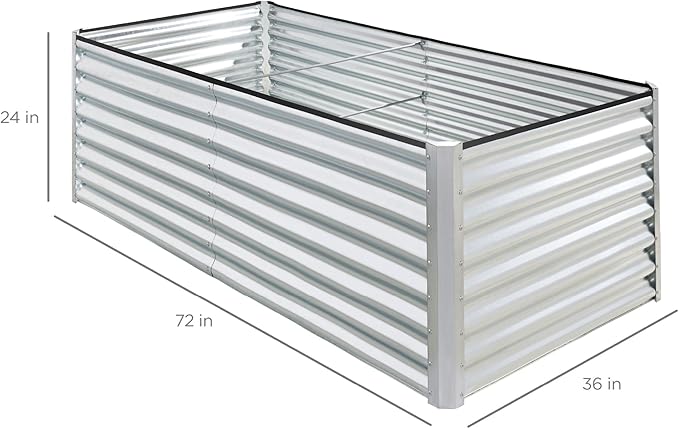 Best Choice Products 6x3x2ft Outdoor Metal Raised Garden Bed, Deep Root Box - Image 3