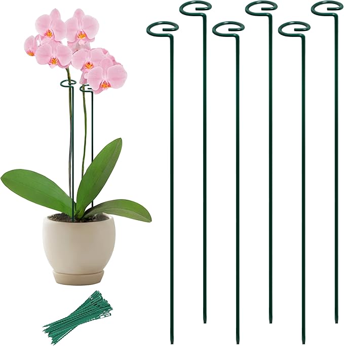 36” Tall Plant Stakes, 6 Pack Plant Support Stakes, 6mm Heavy-Duty Metal Garden by SYITCUN