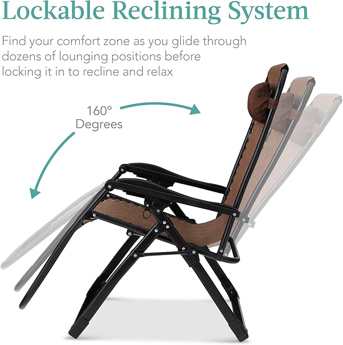 Best Choice Products Oversized Zero Gravity Chair, Folding Outdoor Patio - Image 7