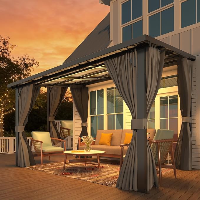 AECOJOY 12'x8' Outdoor Hardtop Gazebo Pergola - Image 5