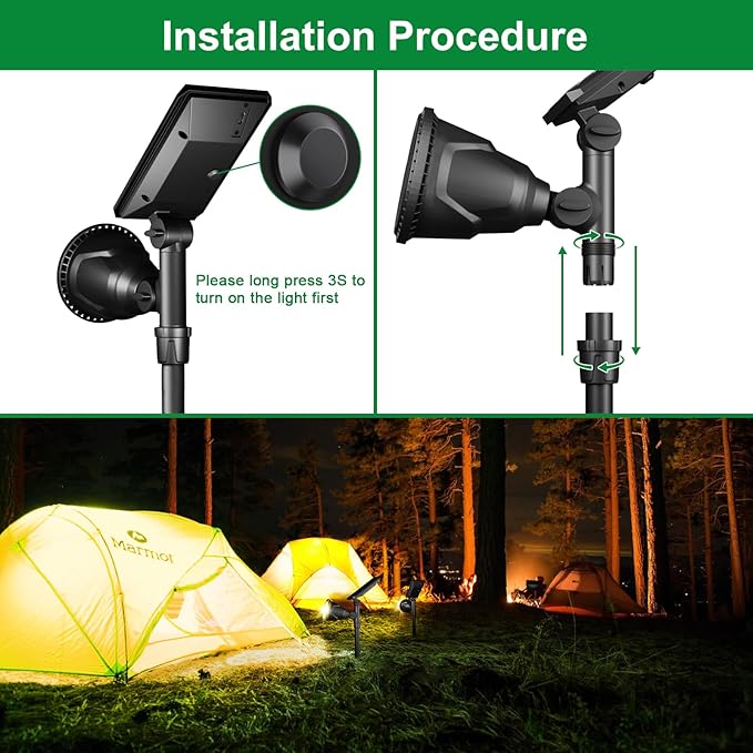 JSOT Solar Spot Lights Outdoor Waterproof, Outdoor Landscape Spotlights Flood - Image 6