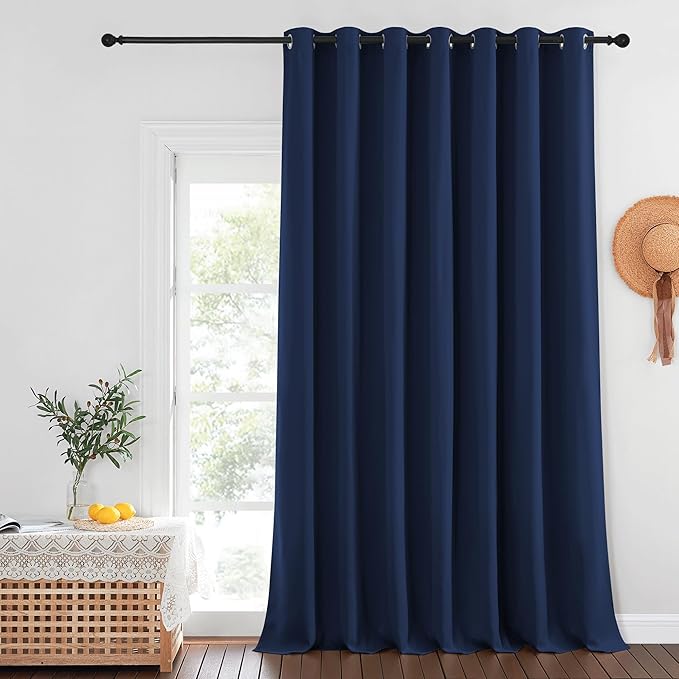 NICETOWN Navy Blue Blackout Curtains 132 inches Long by NICETOWN