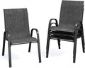 Patio Dining Chairs Set of 4, Stackable Dining Chairs High Back, Breathable by VonzoyHome