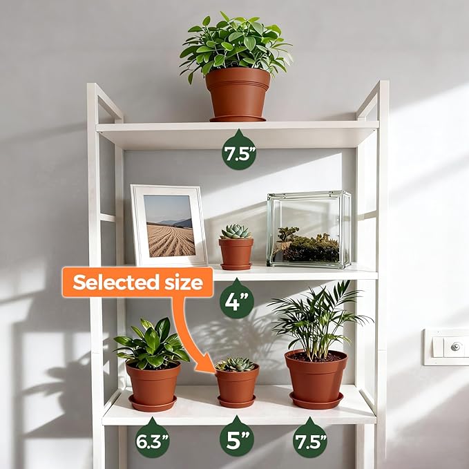T4U Flower Pots 18-Pack, 5 Inch Plant Pot - Image 5