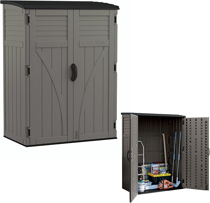 Suncast Outdoor Storage Cabinet Waterproof Resin Vertical Outdoor Storage Shed by Suncast