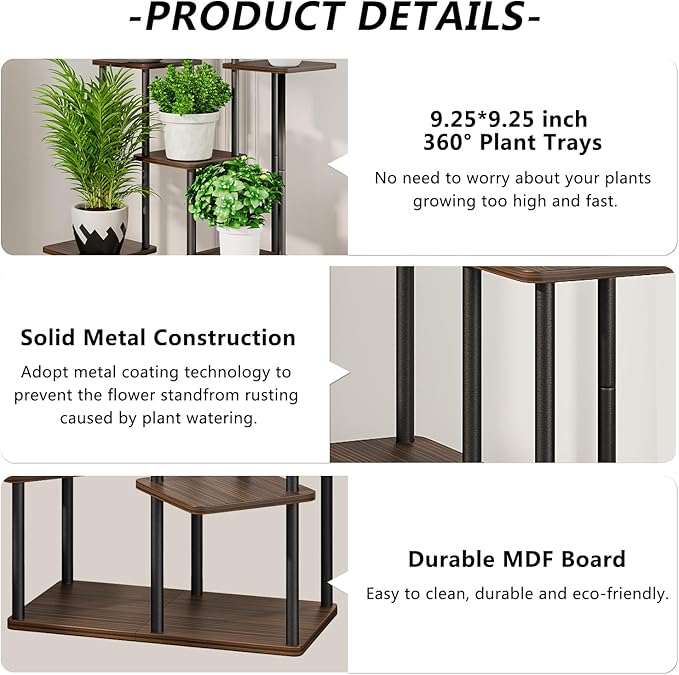 AZERPIAN Plant Stand 7 Tier Indoor Metal Flower Shelf - Image 5