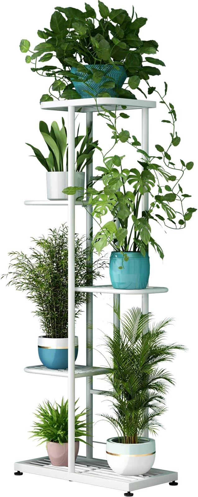 LINZINAR Plant Stand Metal 5 Tier 6 Potted Multiple Flower Pot Holder Shelf by LINZINAR