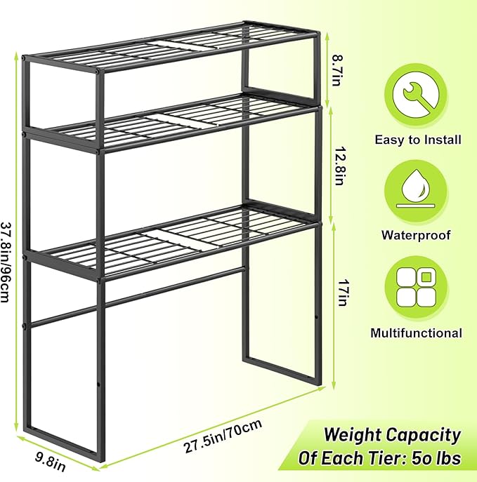 Metal Plant Stand Indoor Outdoor, 3 Tier Potted Multiple Flower Pot Holder Rack - Image 2