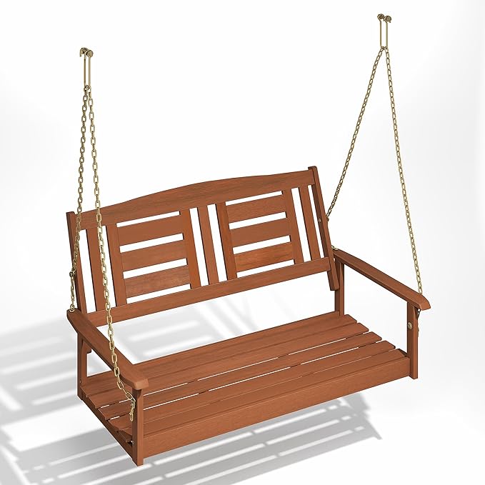 Furinno TIOMAN Porch Swing, 2-Seater Outdoor Hanging Wooden Swing - Image 5