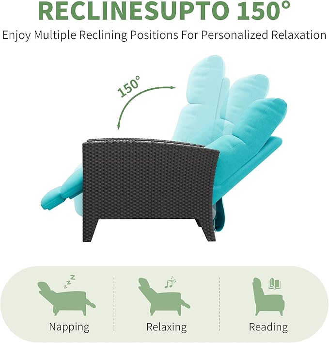 IDEALHOUSE Wicker Outdoor Recliner Reclining Patio Chairs - Image 5