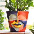 GUGUGO 8 Inch Abstract Rainbow Head Planter, Unique Face Plant Pot by GUGUGOHOMEDECOR