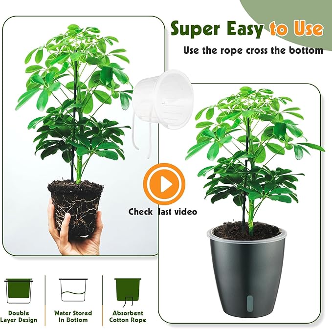 Self Watering Pots for Indoor Plants, Small African Violet Pots - Image 8