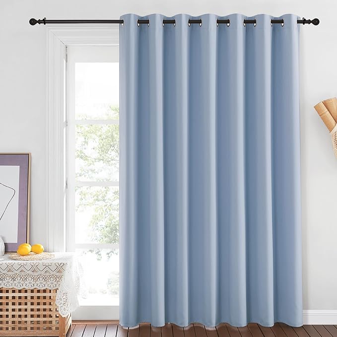 NICETOWN Blackout Vintage Blue Bedroom Curtain 84 inches Long, Grommet Thermal by NICETOWN