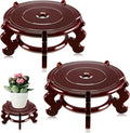 Geetery 2 Pcs 4 to 12 in Wooden Plant Stands Indoor Chinese Oriental Plant Stand by Geetery