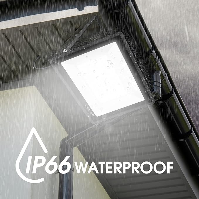 4 Pack 100W LED Flood Light, Super Bright Exterior Security Lights - Image 2