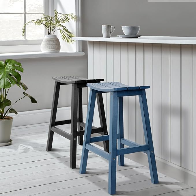 Stoog All-Weather Bar Stools Set of 2, Low Maintenance, - Image 8