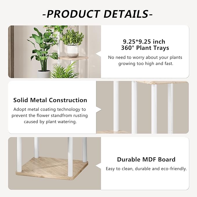 AZERPIAN Plant Stand 6 Tier Indoor Metal Flower Shelf - Image 5
