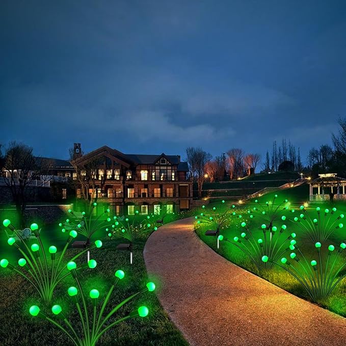 Solar St Patricks Day Lights Outdoor, 6 Pack 60 LED Solar Green Firefly Lights - Image 6
