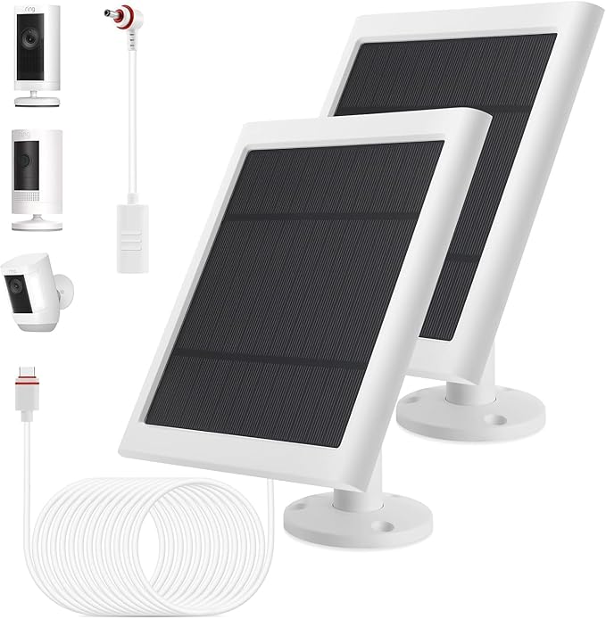 IP65 Solar Panel Outdoor for Ring Cameras Spotlight Cam Plus/Pro Stick Up by Fehuatenda