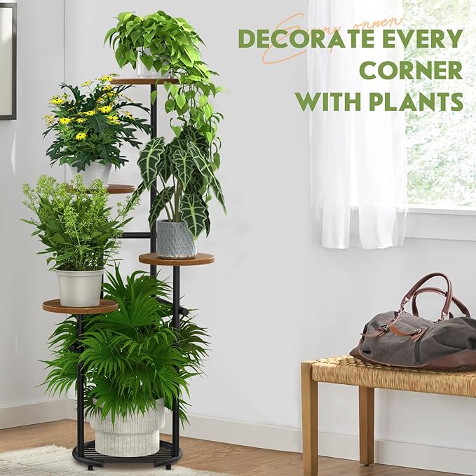 TOSKING 5 Tier Metal Plant Stand Indoor， Plant Shelf, Corner Shelf Flower Pot - Image 8