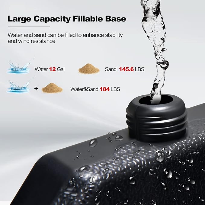 Tangkula 4 Pieces 185lbs Cantilever Offset Patio Umbrella Base, Water & Sand - Image 6