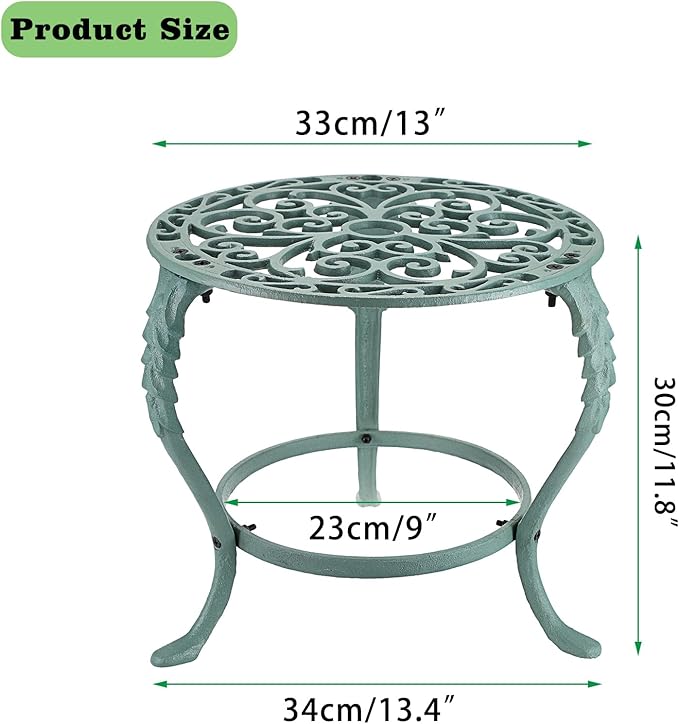OwnMy Heavy Duty Cast Iron Plant Stand Vintage Wrought Iron Flower Pot Holder - Image 2