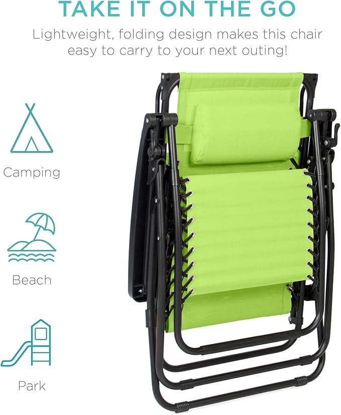 Best Choice Products Folding Zero Gravity Outdoor Recliner Patio Lounge Chair - Image 8