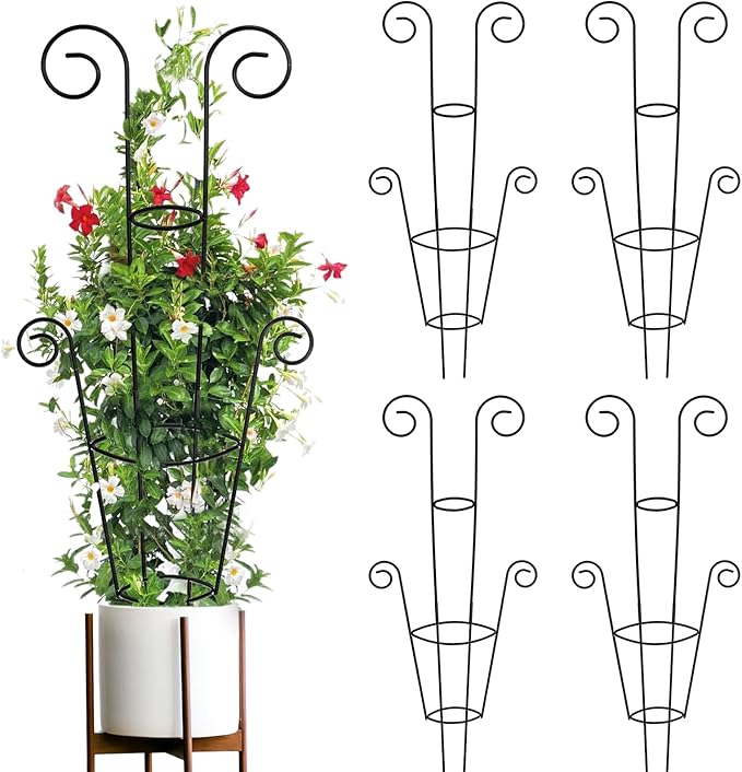 ZOUTOG Trellis for Climbing Plants Indoor 4 Pack 30 Inch, Rustproof Metal by ZOUTOG