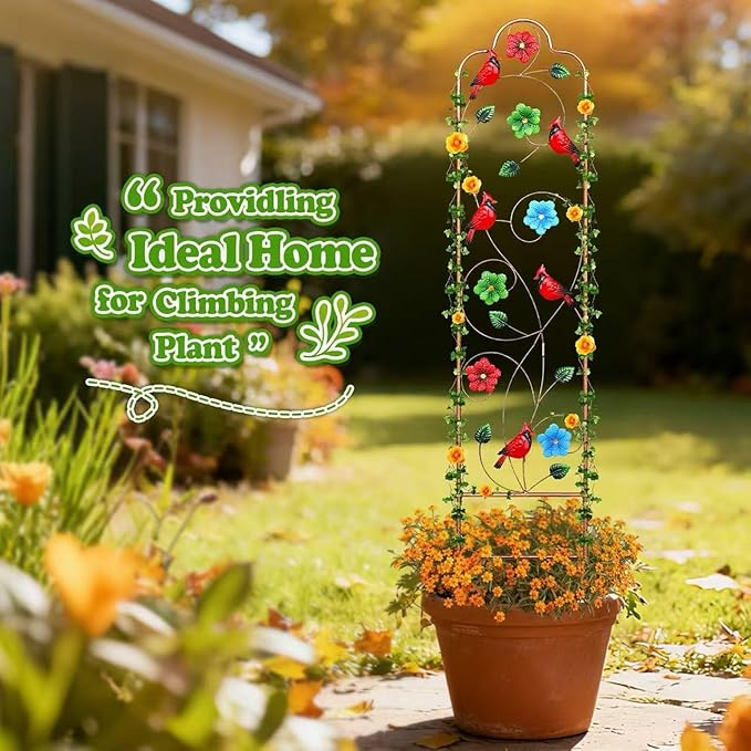 2 Pack Metal Garden Trellis Arched Fence Trellises - Image 2