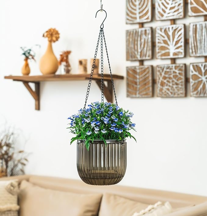 Melphoe 2 Pack Self Watering Hanging Planters Indoor Flower Pots, 6.5 Inch - Image 3