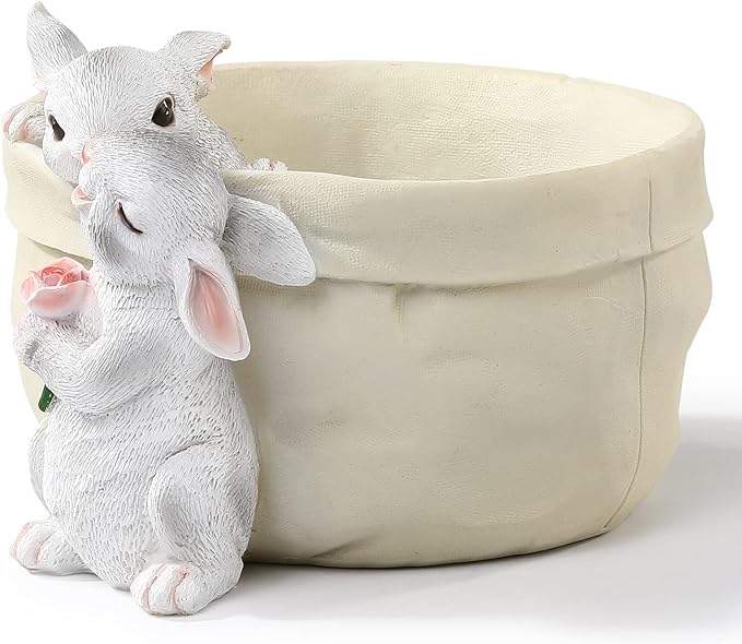 Rabbit Flower Pot Succulent Planter Garden Pots, Bunny Decorative Flower Pot - Image 8