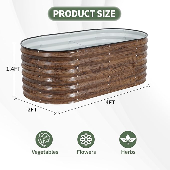 1MORE Galvanized Raised Garden Bed- Planter Garden Boxes Outdoor, Raised Beds - Image 4