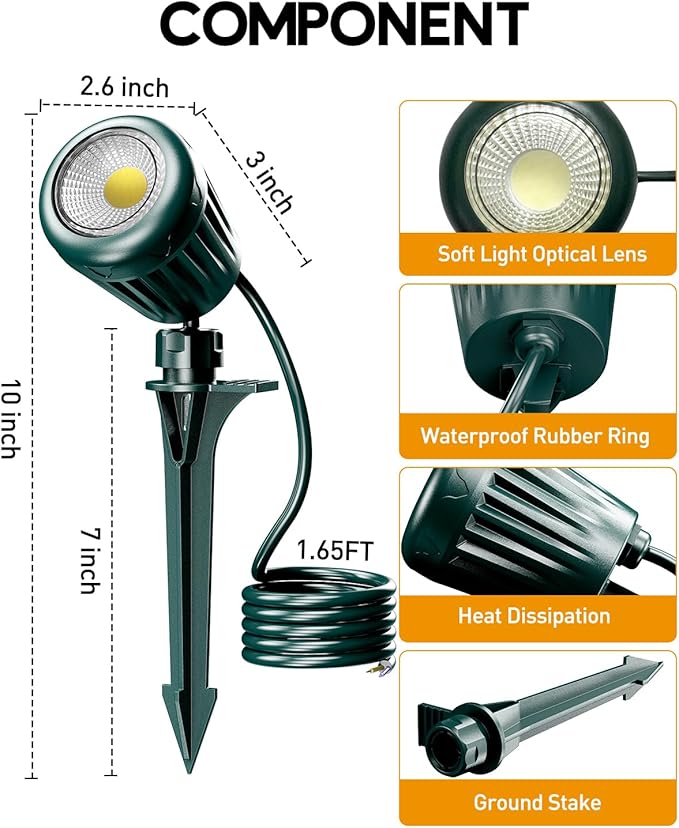 12V24V Low Voltage Landscape Lights Outdoor, 6000K White LED Landscape Lights - Image 6