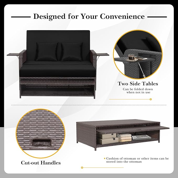 Tangkula Patio Rattan Daybed - Image 9