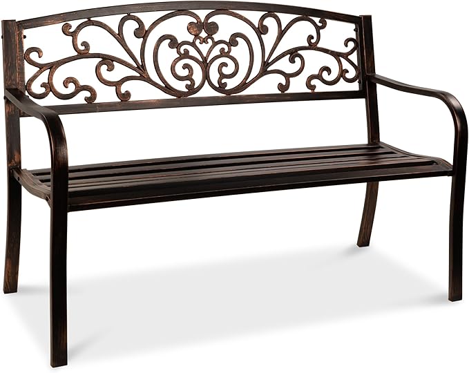Best Choice Products Outdoor Bench Steel Garden Patio Porch Furniture by BestChoiceProducts