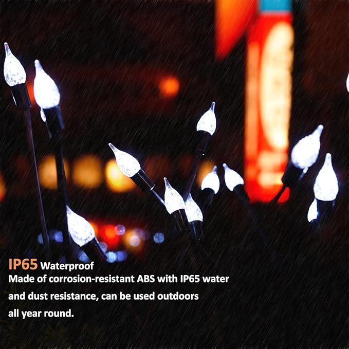 2 Pack Each 8 LEDs Solar Garden Lights Waterproof Outdoor Landscape Path - Image 3