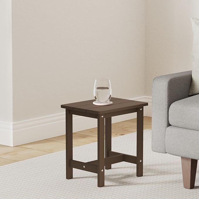 LUE BONA Outdoor Side Table, HDPS Small Outdoor Adirondack Side Tables - Image 2