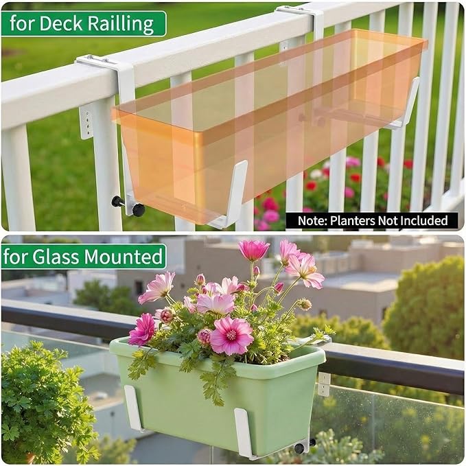Window Box Brackets, Adjustable Planter Box Brackets, Heavy Duty Iron Flower - Image 4