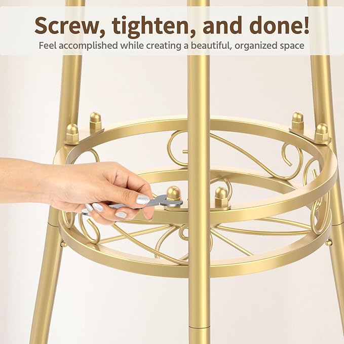LASZOLA 3 Tier Gold Metal Plant Stand - Image 7